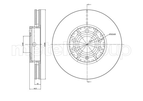 Metelli MET-DBR23-0262C Metelli Brake Rotor Audi / Seat / Skoda / VW