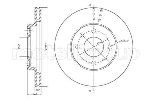 Metelli MET-DBR23-0553 Metelli Brake Rotor Lada