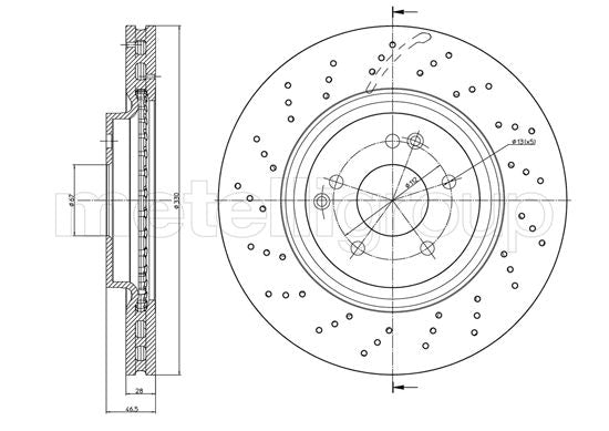 Metelli MET-DBR23-1460FC Metelli Brake Rotor Mercedes Benz