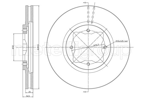 Metelli MET-DBR23-0497 Metelli Brake Rotor Honda