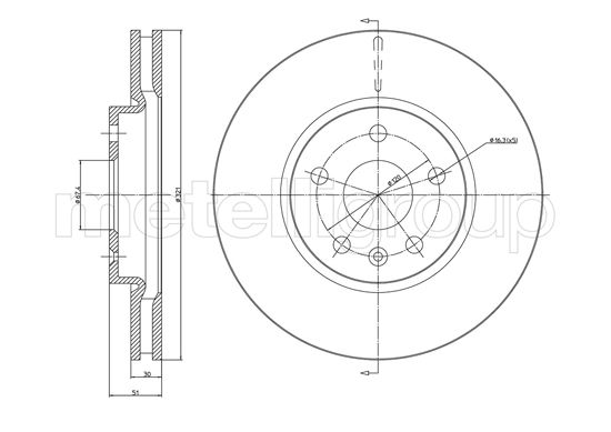 Metelli MET-DBR23-1005C Metelli Brake Rotor Chevrolet / Opel / Saab
