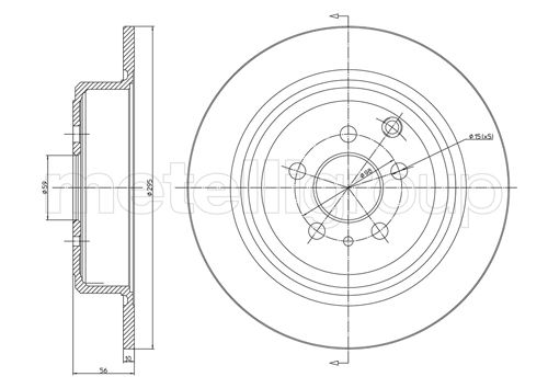 Metelli MET-DBR23-0337 Metelli Brake Rotor Citro+N / Fiat / Lancia / Peu