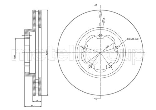 Metelli MET-DBR23-0898 Metelli Brake Rotor Ford Lcv Truck