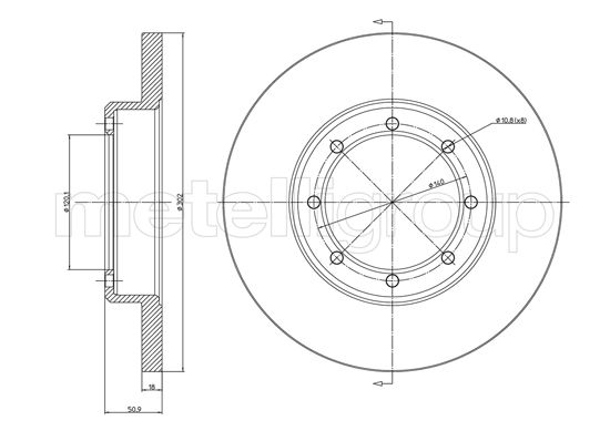 Metelli MET-DBR23-1358C Metelli Brake Rotor for Mazda