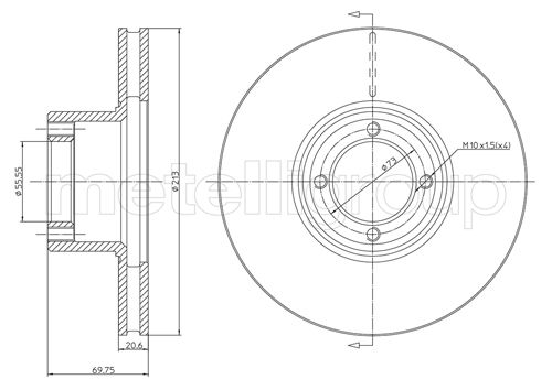 Metelli MET-DBR23-0164 Metelli Brake Rotor Rover