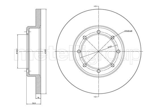 Metelli MET-DBR23-1385C Metelli Brake Rotor for Nissan / Opel / Renault