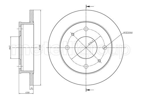 Metelli MET-DBR23-0594 Metelli Brake Rotor Hyundai