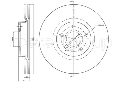 Metelli MET-DBR23-0687C Metelli Brake Rotor Ford Europe / Volvo