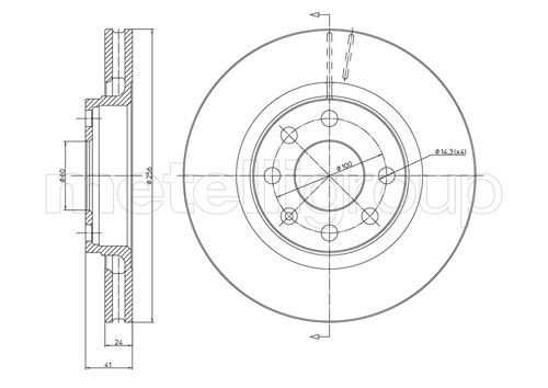 Metelli MET-DBR23-0166 Metelli Brake Rotor Daewoo / Opel / Pontiac