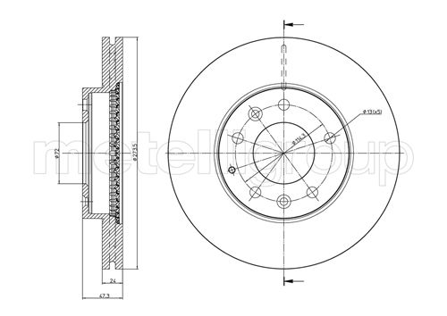 Metelli MET-DBR23-0901C Metelli Brake Rotor for Mazda