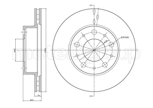 Metelli MET-DBR23-0341 Metelli Brake Rotor Citro+N / Peugeot