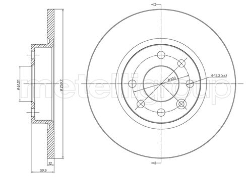Metelli MET-DBR23-0260 Metelli Brake Rotor Volvo