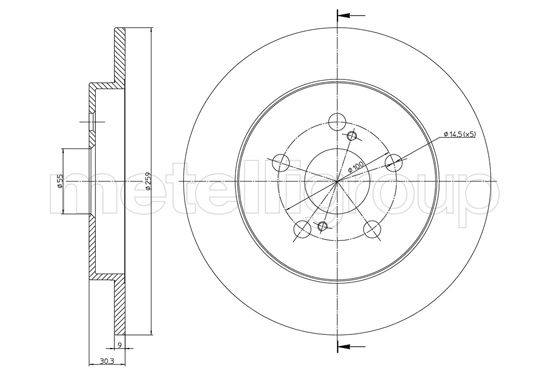 Metelli MET-DBR23-1305C Metelli Brake Rotor suits Lexus & Toyota