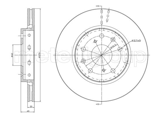 Metelli MET-DBR23-1217C Metelli Brake Rotor Suzuki