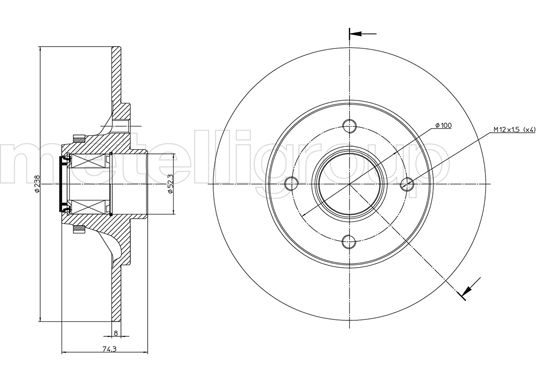Metelli MET-DBR23-0243 Metelli Brake Rotor Renault / Lcv Truck
