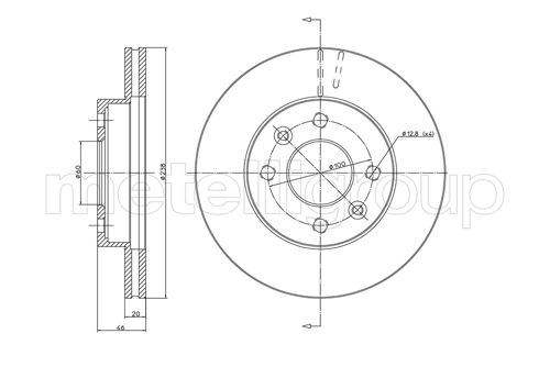 Metelli MET-DBR23-0067 Metelli Brake Rotor Renault