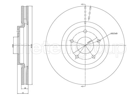 Metelli MET-DBR23-1323C Metelli Brake Rotor for Nissan / Renault