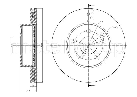 Metelli MET-DBR23-0934C Metelli Brake Rotor Mercedes Benz