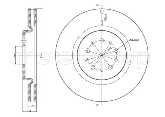 Metelli MET-DBR23-1039C Metelli Brake Rotor Alfa Romeo