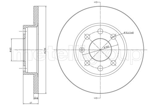 Metelli MET-DBR23-0080 Metelli Brake Rotor BedFord / Opel