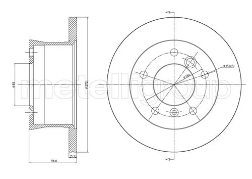 Metelli MET-DBR23-0492 Metelli Brake Rotor Mercedes Benz / VW