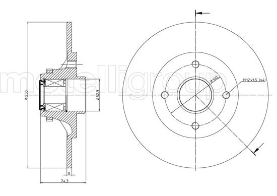 Metelli MET-DBR23-0236 Metelli Brake Rotor Renault / Lcv Truck