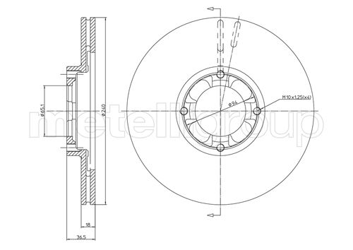 Metelli MET-DBR23-0254 Metelli Brake Rotor for Subaru