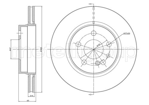 Metelli MET-DBR23-0521 Metelli Brake Rotor Mercedes Benz