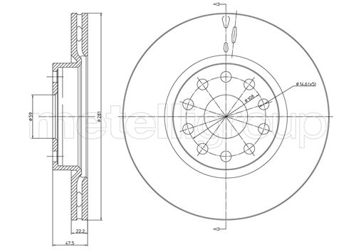 Metelli MET-DBR23-0408 Metelli Brake Rotor Lancia