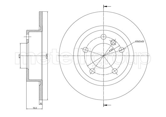 Metelli MET-DBR23-1379C Metelli Brake Rotor Mini