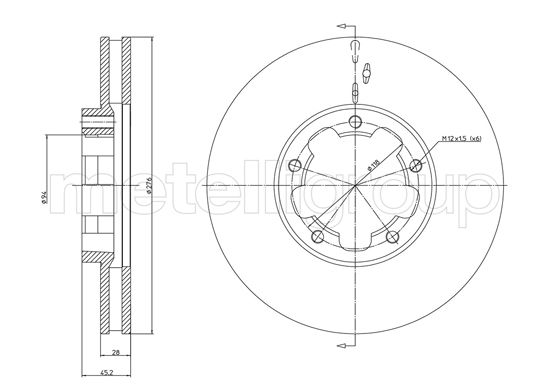 Metelli MET-DBR23-1177 Metelli Brake Rotor Renault Lcv Truck