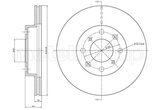 Metelli MET-DBR23-0306 Metelli Brake Rotor Honda