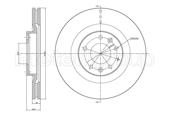 Metelli MET-DBR23-1306C Metelli Brake Rotor for Mazda