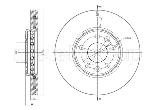 Metelli MET-DBR23-0942C Metelli Brake Rotor Renault
