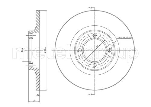Metelli MET-DBR23-0149 Metelli Brake Rotor for Toyota