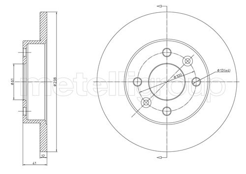 Metelli MET-DBR23-0082 Metelli Brake Rotor Dacia / Lada / Renault