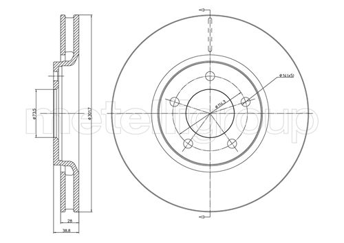 Metelli MET-DBR23-0780C Metelli Brake Rotor Chrysler