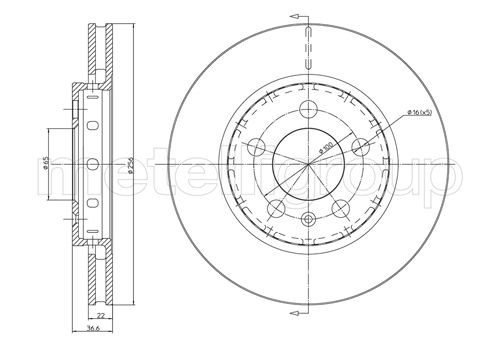 Metelli MET-DBR23-0695C Metelli Brake Rotor Audi / Seat / VW