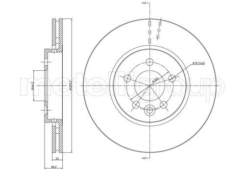 Metelli MET-DBR23-0643 Metelli Brake Rotor Rover