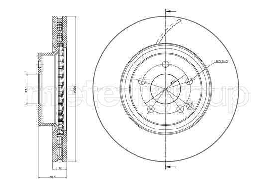 Metelli MET-DBR23-1029C Metelli Brake Rotor Mercedes Benz