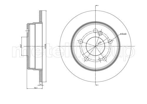 Metelli MET-DBR23-0104 Metelli Brake Rotor Mercedes Benz