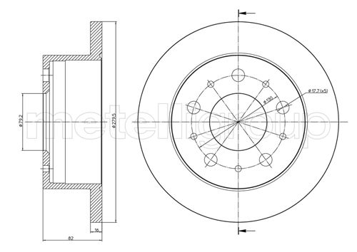 Metelli MET-DBR23-0732 Metelli Brake Rotor Citro+N / Fiat / Peugeot