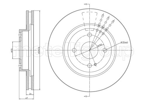 Metelli MET-DBR23-0619 Metelli Brake Rotor for Mazda