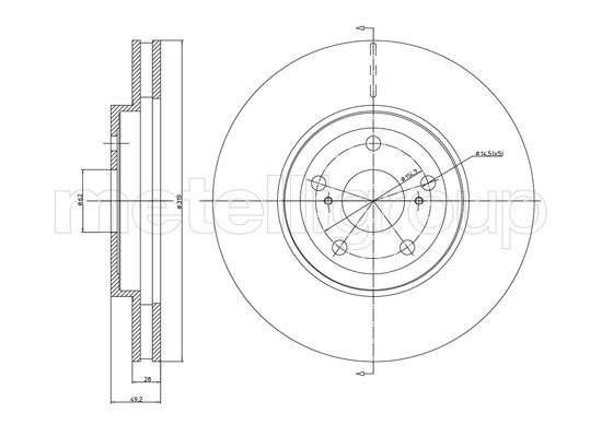 Metelli MET-DBR23-1167C Metelli Brake Rotor suits Lexus