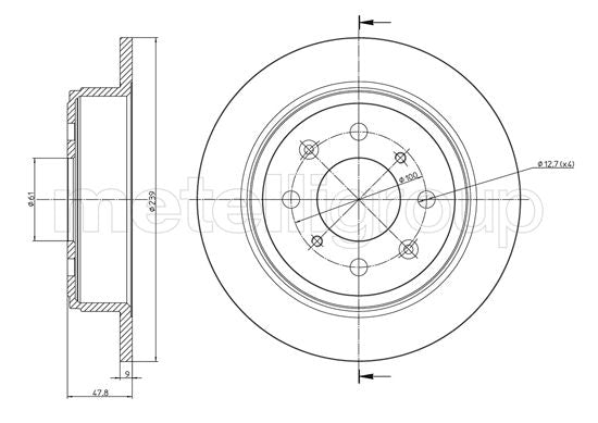Metelli MET-DBR23-1049C Metelli Brake Rotor Honda