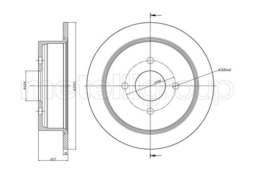 Metelli MET-DBR23-0649 Metelli Brake Rotor Ford Europe