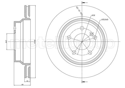 Metelli MET-DBR23-0625C Metelli Brake Rotor Mercedes Benz