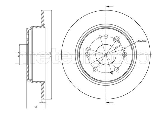 Metelli MET-DBR23-1117C Metelli Brake Rotor Honda