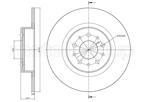 Metelli MET-DBR23-0698C Metelli Brake Rotor Alfa Romeo