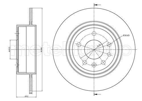Metelli MET-DBR23-0796C Metelli Brake Rotor Saab
